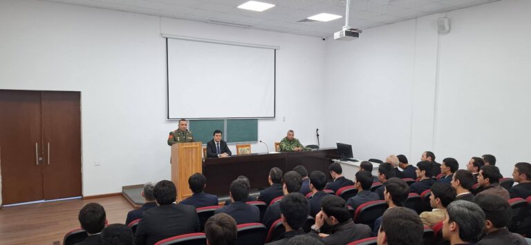 27.03.2026 / Мулоқоти ректори Донишкадаи исломии Тоҷикистон ва намояндагони комиссариати ҳарбии шаҳри Душанбе бо хатмкунандагони Донишкада